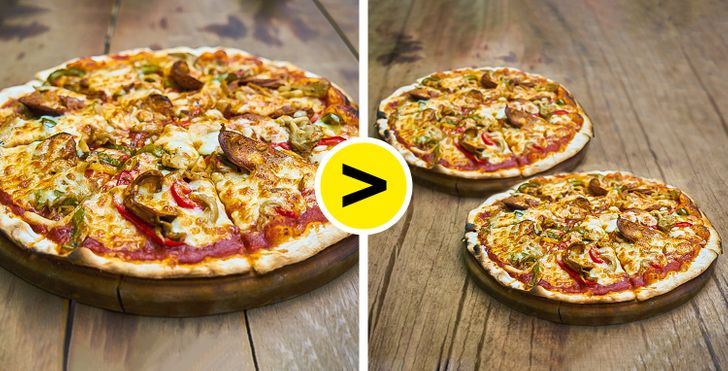 Nagy pizza vagy két kis pizza