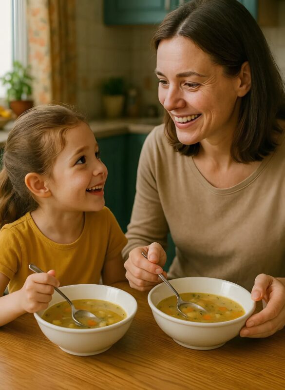 — Anya, ne edd meg ezt a levest, láttam, hogy apa tett bele valamit – ezek után a szavak után rémület fogott el, de aztán eszembe jutott a reggeli beszélgetésünk a férjemmel